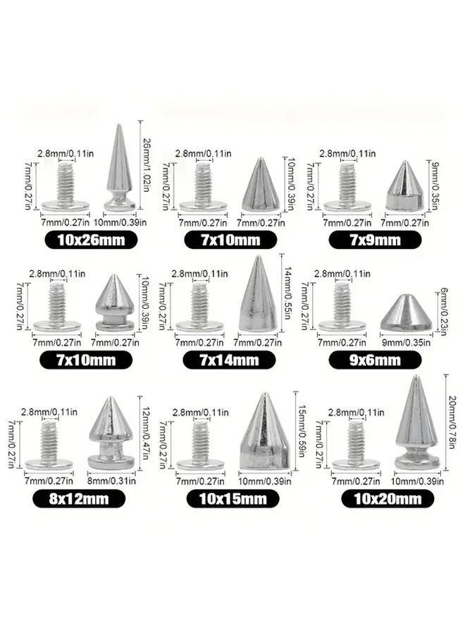7x9mm Silver Screw Rivets 50pcs - Image 2