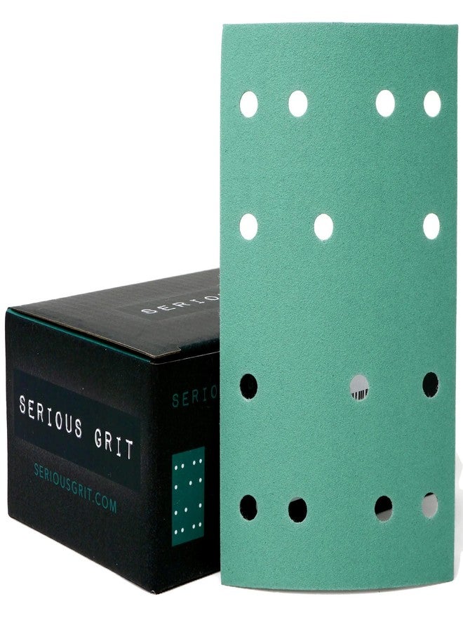 Serious Grit ورق صنفرة عالي الخشونة - 3 بوصات × 5 بوصات (80 مم × 133 مم) - 14 ثقبًا - حبيبات 220 - متوافق مع Festool RTS 400 و Mirka Deos 353 - ورق صنفرة متين ذو طبقة لاصقة - ورق صنفرة لآلات الصنفرة الورقية - عبوة من 50 قطعة - Image 1