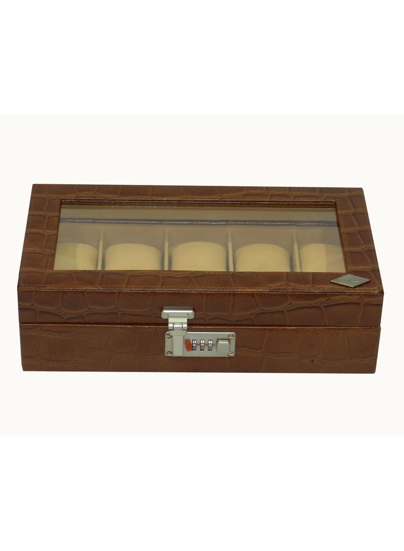 LAVERI LEATHER Laveri Watch Box for Men Women (10 Slots), Premium  Leather Watch Case  Organizer with Crystal Glass Top, Removable Pillow - Image 2