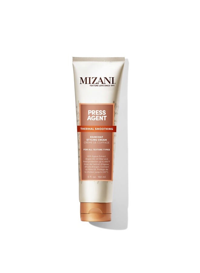 Mizani كريم تصفيف معطف المطر من بريس أجننت - يرطب ويحمي الشعر من حرارة التصفيف والتجفيف، للشعر الجاف والمجعد، مع زيت الأركان - Image 1