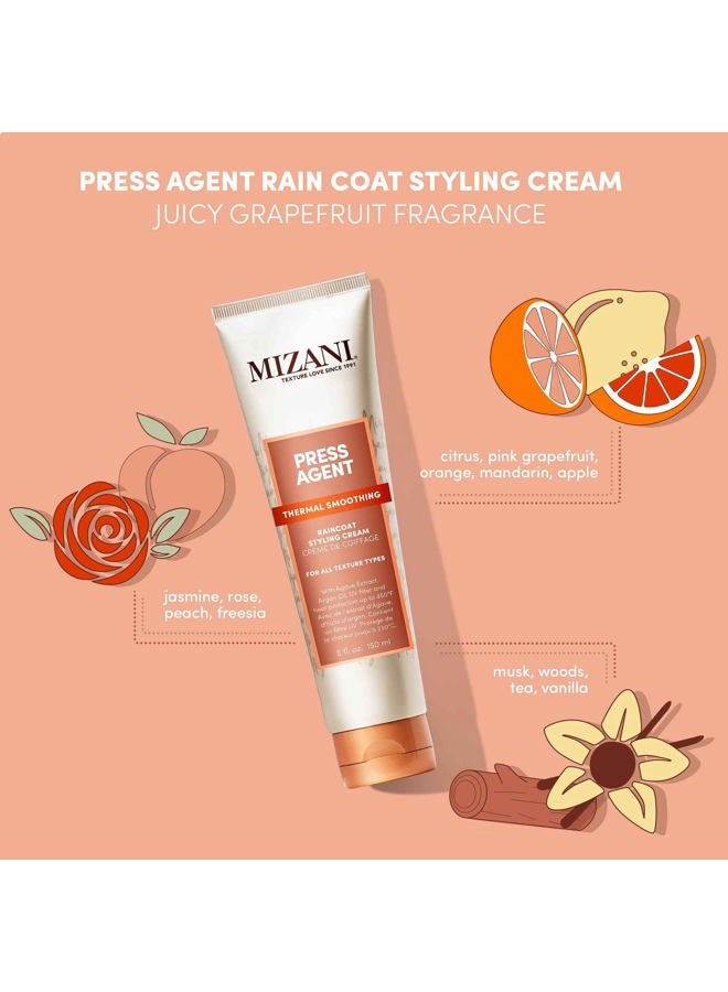 Mizani كريم تصفيف معطف المطر من بريس أجننت - يرطب ويحمي الشعر من حرارة التصفيف والتجفيف، للشعر الجاف والمجعد، مع زيت الأركان - Image 4