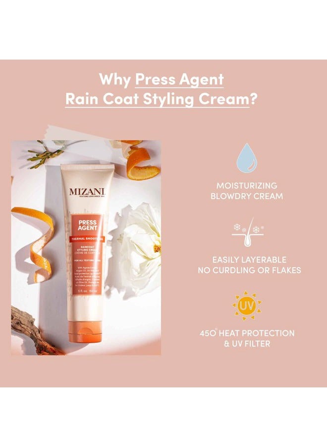 Mizani كريم تصفيف معطف المطر من بريس أجننت - يرطب ويحمي الشعر من حرارة التصفيف والتجفيف، للشعر الجاف والمجعد، مع زيت الأركان - Image 3
