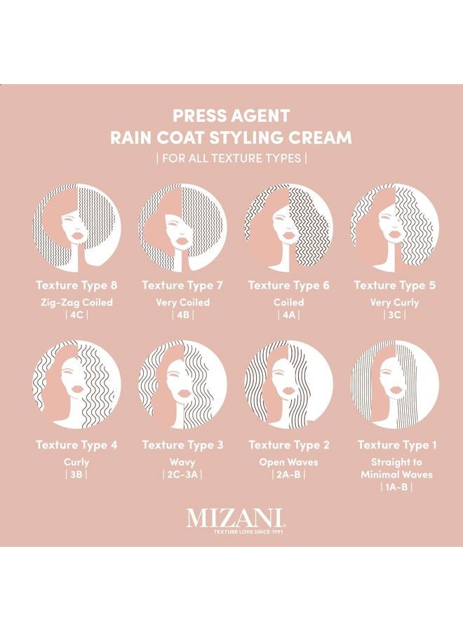 Mizani كريم تصفيف معطف المطر من بريس أجننت - يرطب ويحمي الشعر من حرارة التصفيف والتجفيف، للشعر الجاف والمجعد، مع زيت الأركان - Image 5