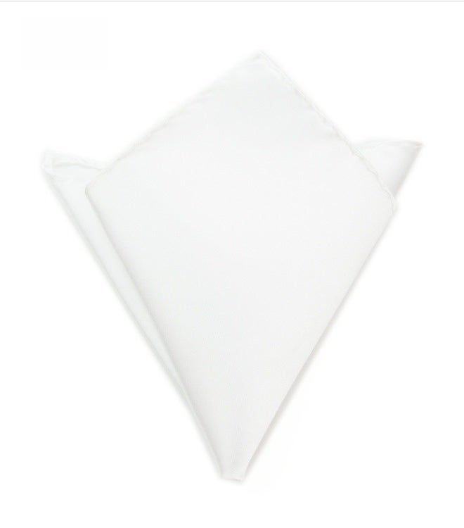 Mens Solid Formal Pocket Square Wedding Suit Handkerchief White 