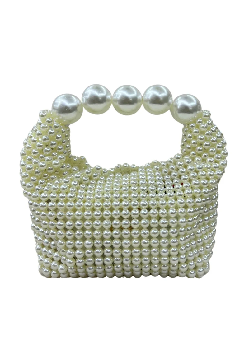 Harsha's Glam Clutches Classy Beaded Pearl