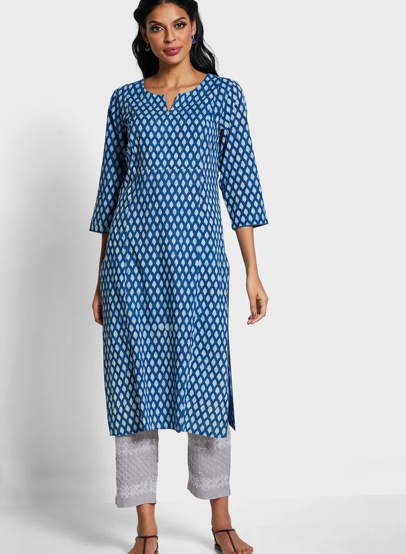 Fabindia Cotton Printed Long Kurti