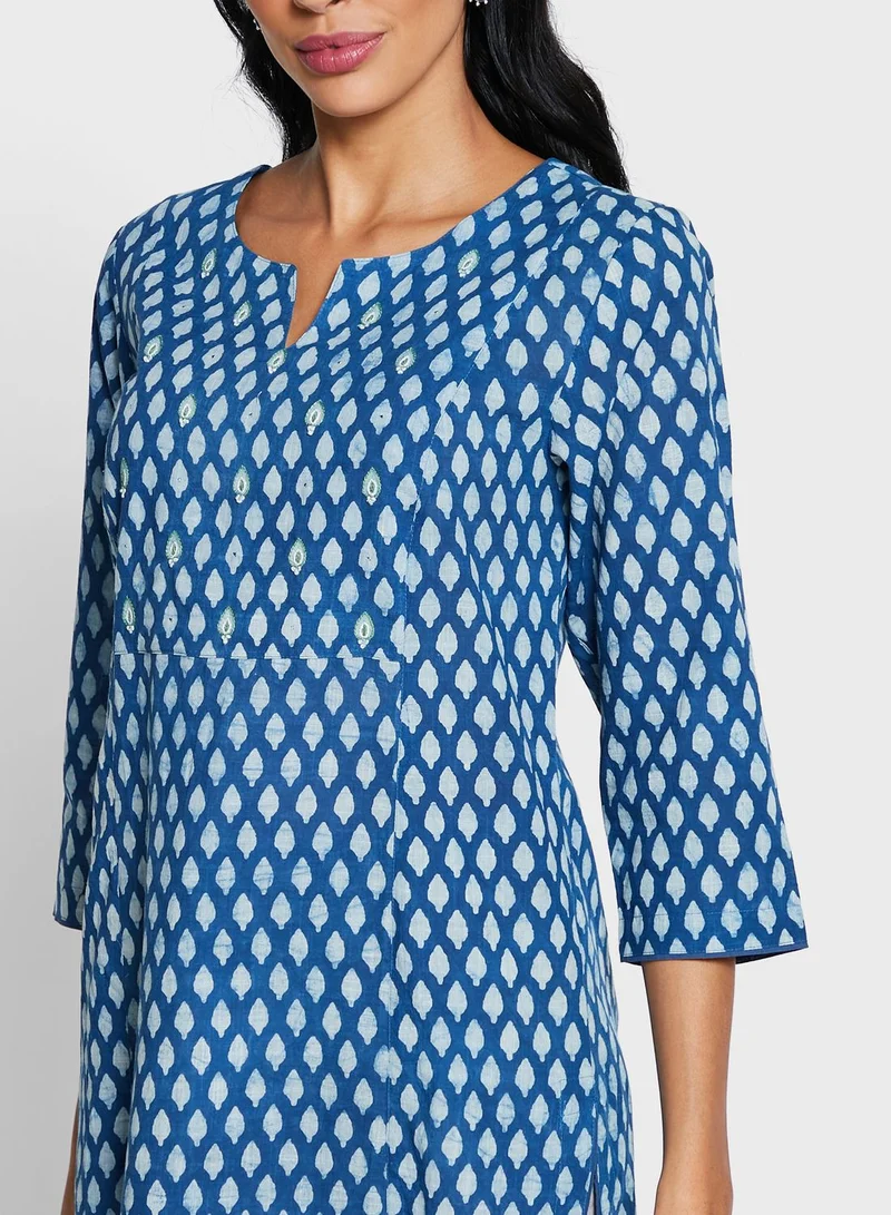 Fabindia Cotton Printed Long Kurti