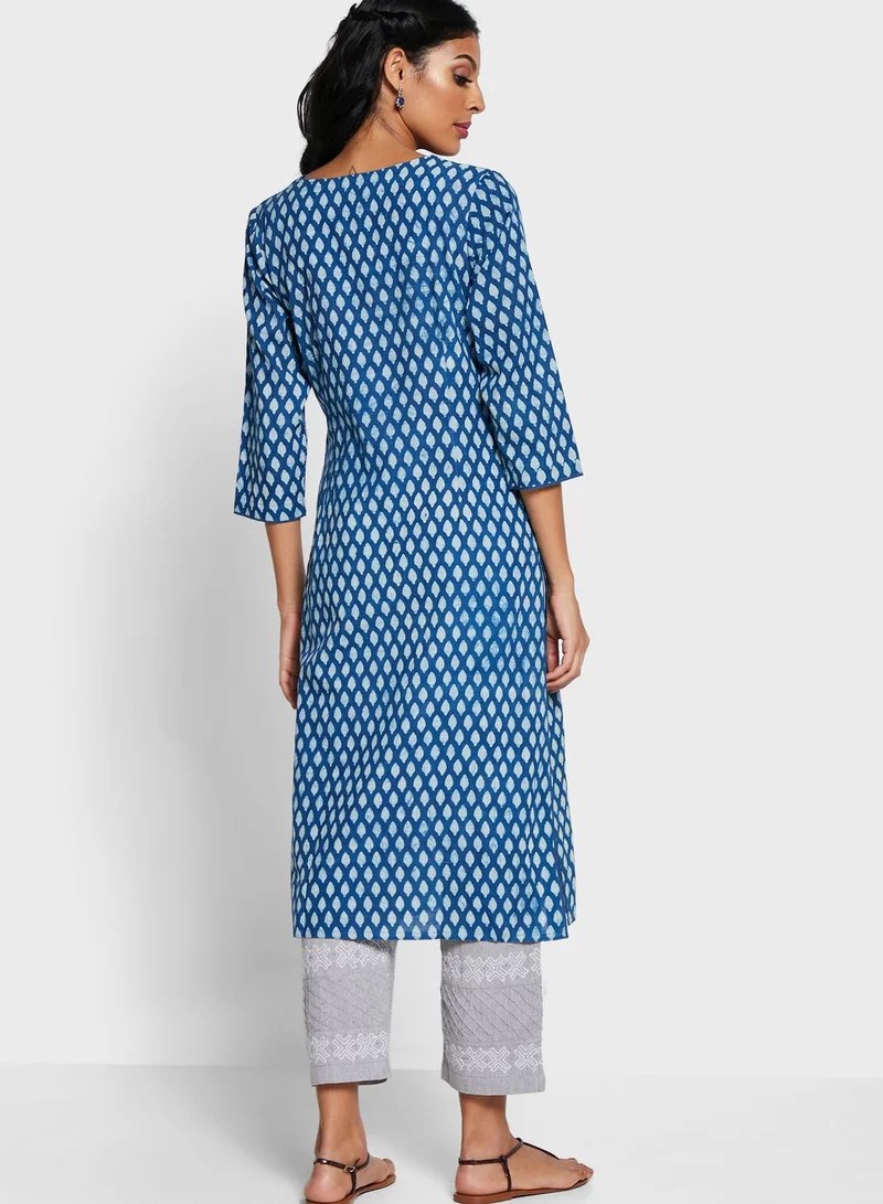 Fabindia Cotton Printed Long Kurti