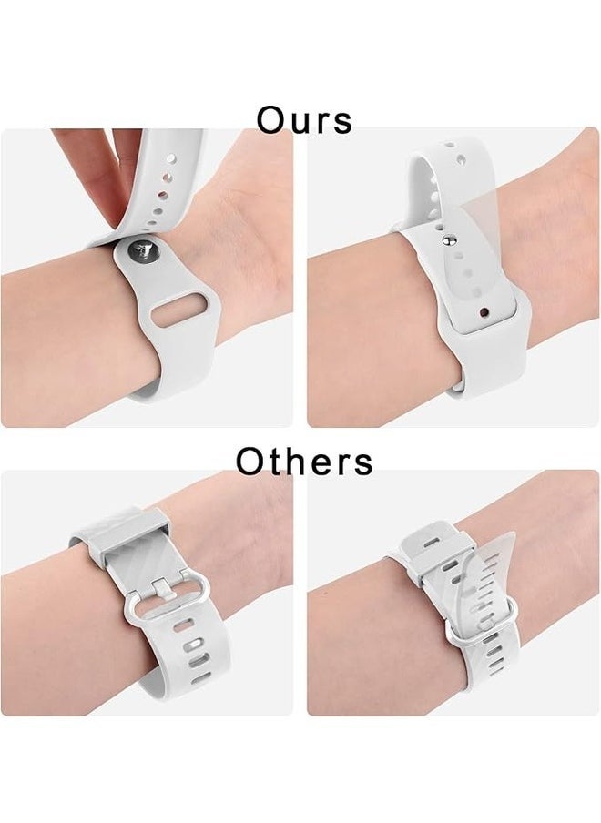 Gravity White Soft Silicone Sport Band for Samsung Galaxy Watch 6 (40mm/44mm) & Galaxy Watch 6 Classic (43mm/47mm) – 20mm Replacement Strap for Men and Women - Image 4