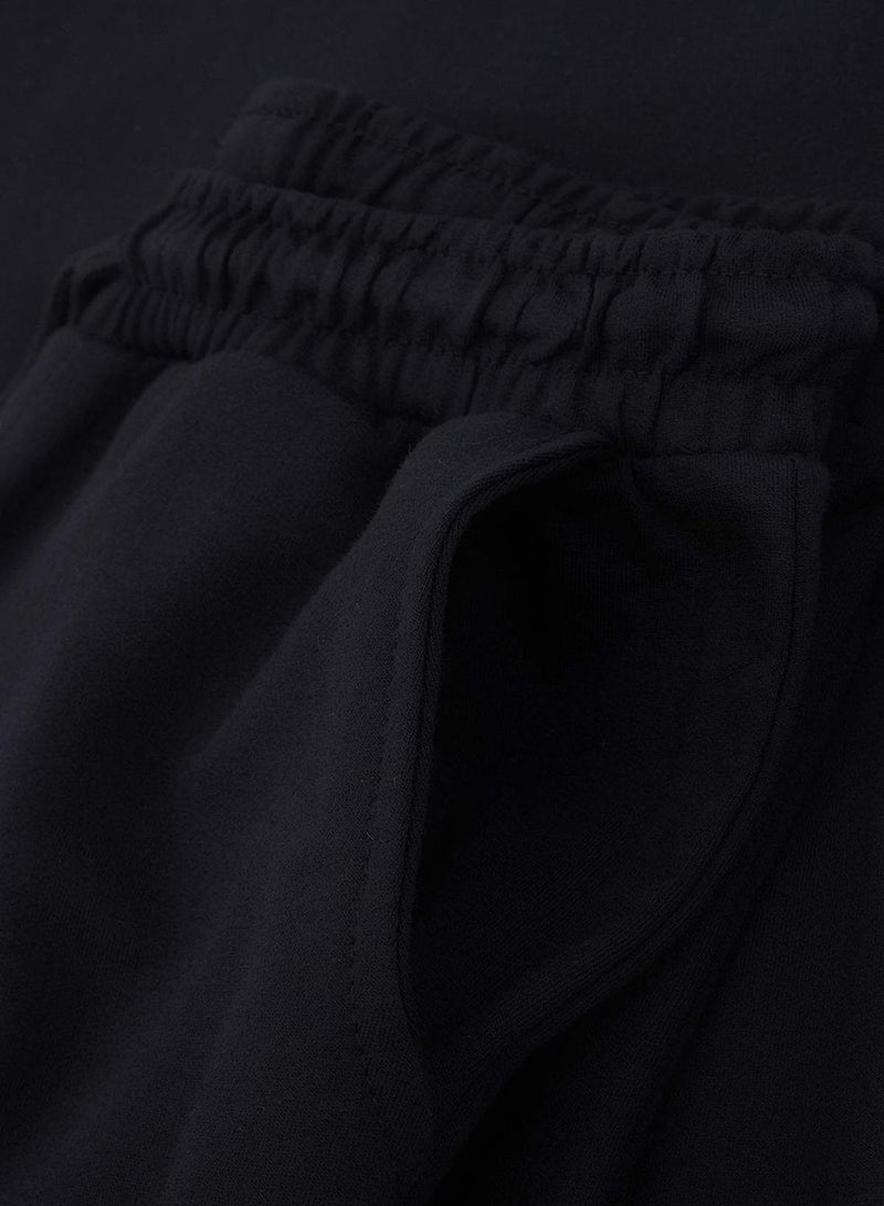 trendyol Black Loose Fit Embroidered 100% Cotton Knitted Tracksuit Set Tmnss26Em00005 - Image 5