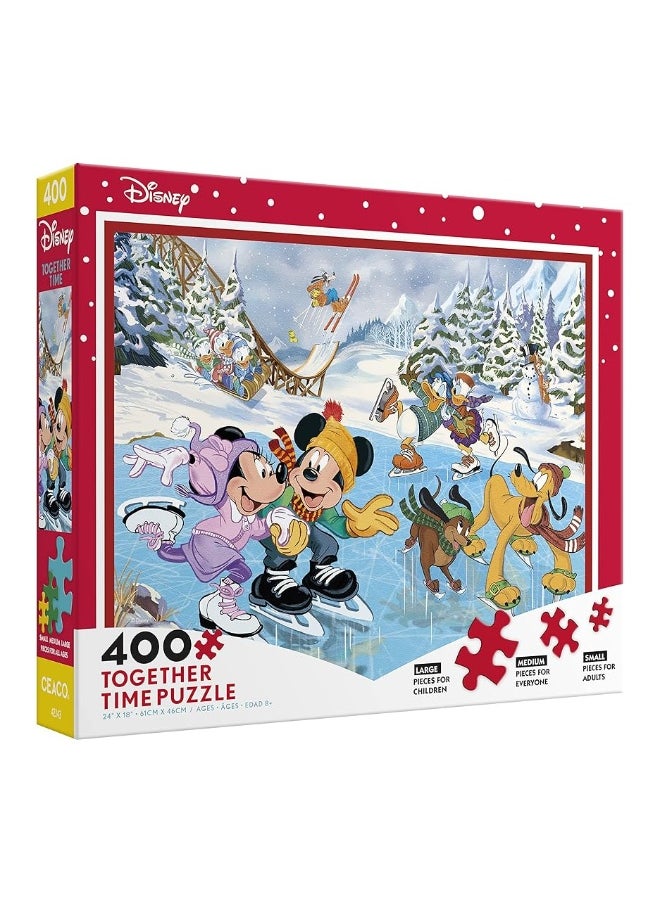 Ceaco Ceaco - Disney Holiday - Together Time - Mickey & Minnie Skating - 400 Piece Jigsaw Puzzle  - Image 1