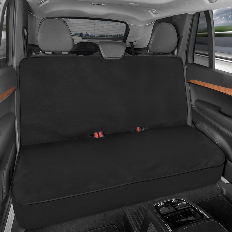 AquaShield Black Waterproof Rear Bench Car Seat Cover – Neoprene Padded Back Seat Cover for Cars, Ideal Car Seat Cover for Kids Dogs, Fit Design for Auto Truck Van SUV - Image 1