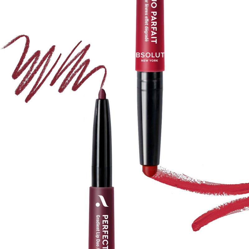 Absolute New York ALD02 Perfect Pair Lip Duo, Fuller and Poutier Lips, Deeper Shade For Lip Contouring, Satin Lipstick and Lip Liner - Image 2