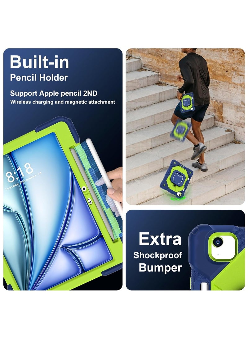 general Kids Tablet Case Compatible with iPad Air 11 Inch (2024) M2, Heavy Duty Kid Boy Girl Cover with Pencil Holder/Handle Kickstand/Shoulder Strap - Image 5