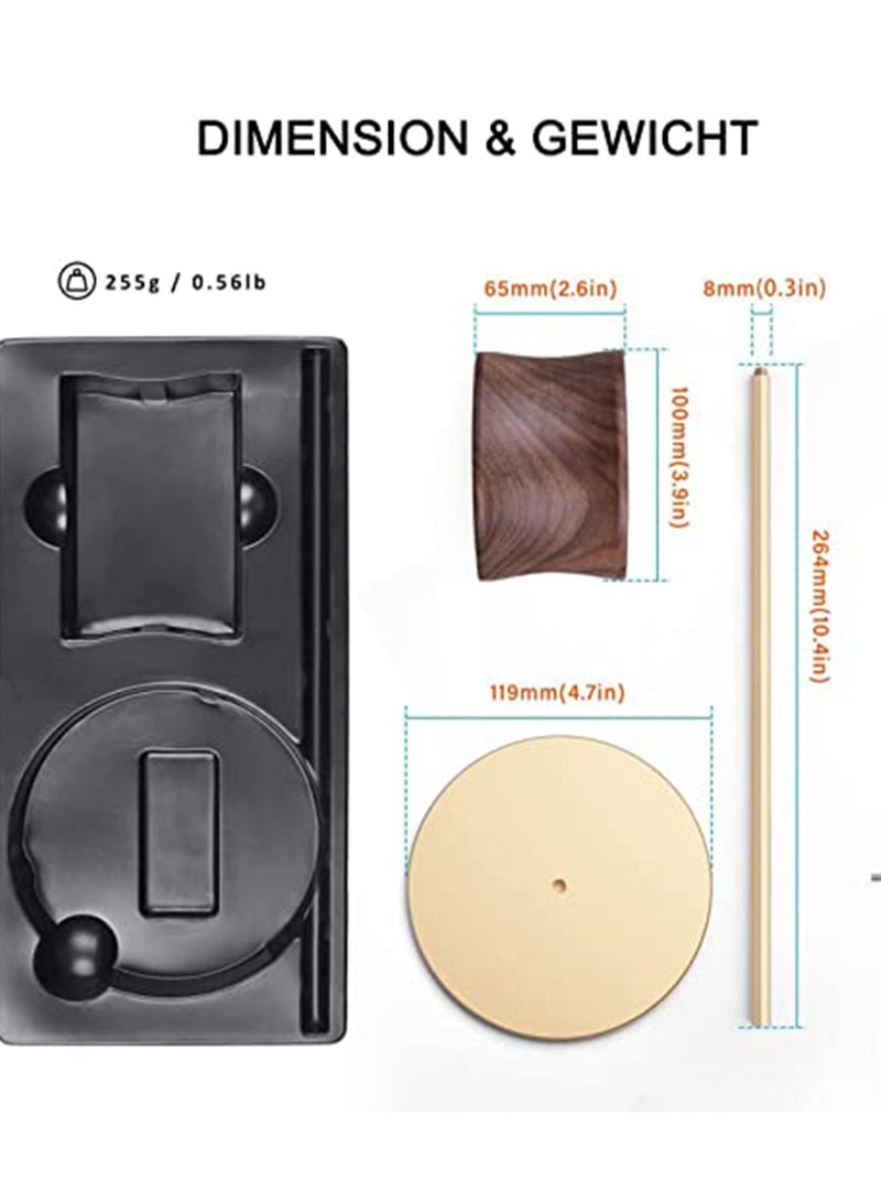 SOLARAE Headphone Stand Walnut Wood Aluminum Headset Nature Gaming Holder with Solid Heavy Base for All Sizes (Gold) - Image 5