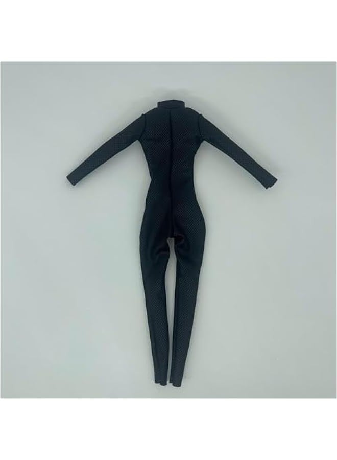 1/6 Scale Women Figure PU Leather Jumpsuit Costume, Miniature Clothing for 12 Inch Doll Model, Female Figures Accs, 24.8cm, Black  - Image 2