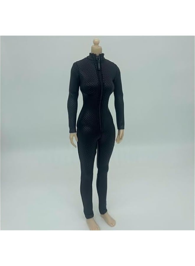 1/6 Scale Women Figure PU Leather Jumpsuit Costume, Miniature Clothing for 12 Inch Doll Model, Female Figures Accs, 24.8cm, Black  - Image 5
