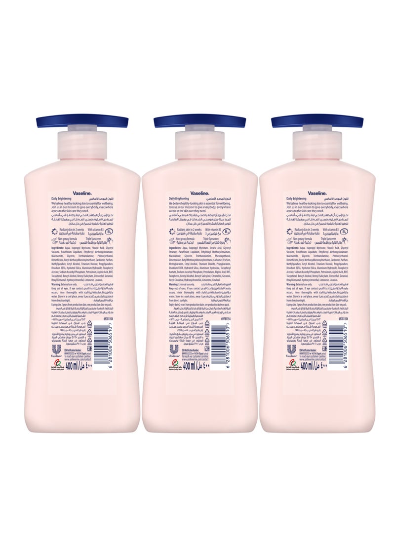 Vaseline Even Tone Daily Brightening Essential Body Lotion 3 x 400ml  - Image 2