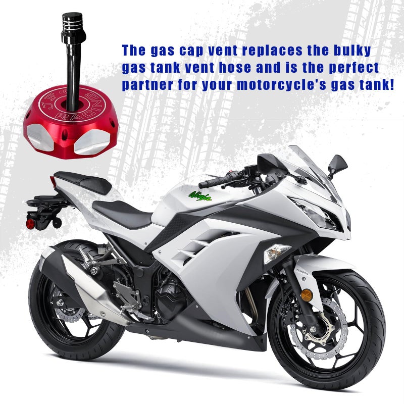 Augeny 2 PCS Breather Hose Gas Fuel Tank Cap, CNC One Way Tank Valve Vent Tube with Aluminum Breather Valve, Universal for ATV Quad CRF YZF RMZ KLX DRZ Pit Dirt Bike Motorcycle (Black) - Image 4
