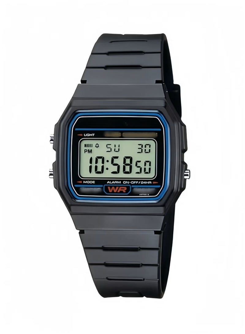 ساعة رقمية مقاومة للماء باللون الأسود للرجال F-91W - Image 1