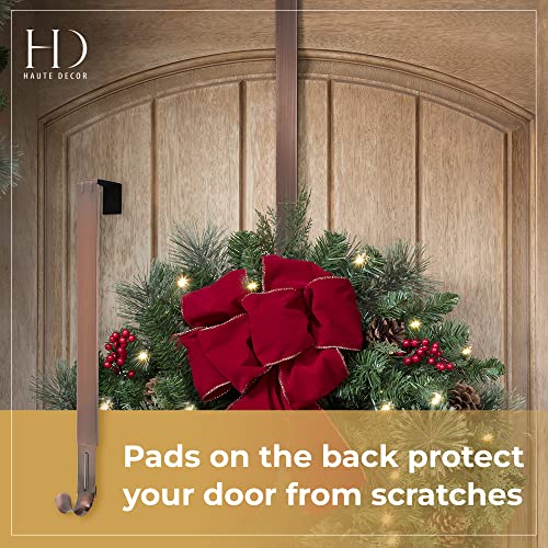 Haute Decor Adjustable Length Over The Door Wreath Hook and Hangers - 2 Pack- Oil Rubbed Bronze - Strong Holds up to 20 lbs. - Set of 2 Identical Wreath Hangers Included - Image 5