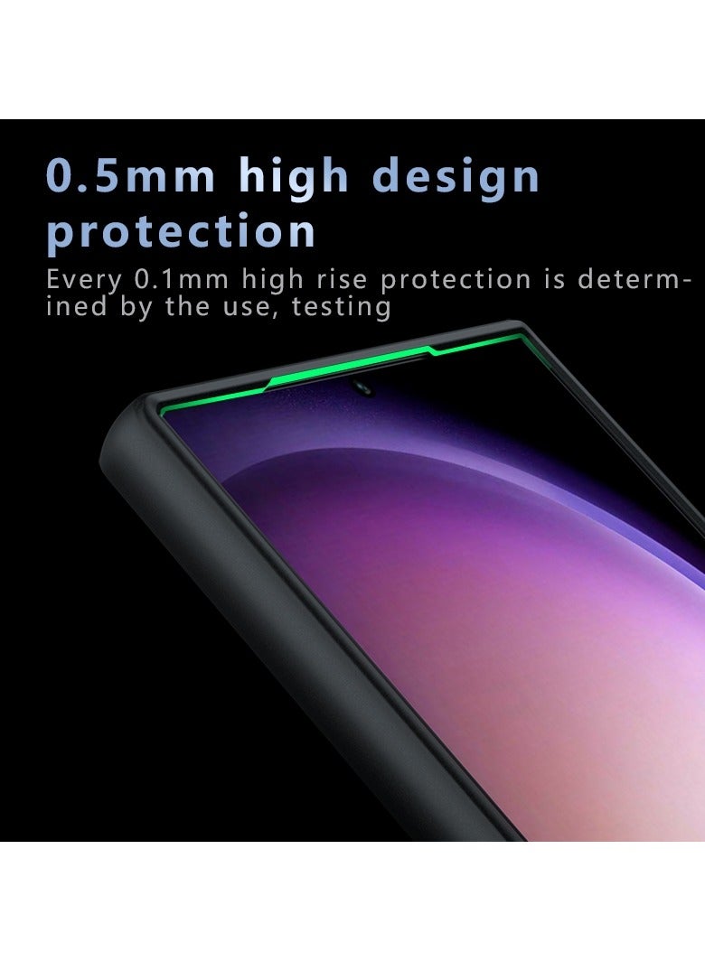 جراب حمايه اسود مط غير لامع يدعم الشحن الاسلكي ومقاوم للصدمات متوافق مع Samsung Galaxy S24 Ultra  (أسود ) - Image 3