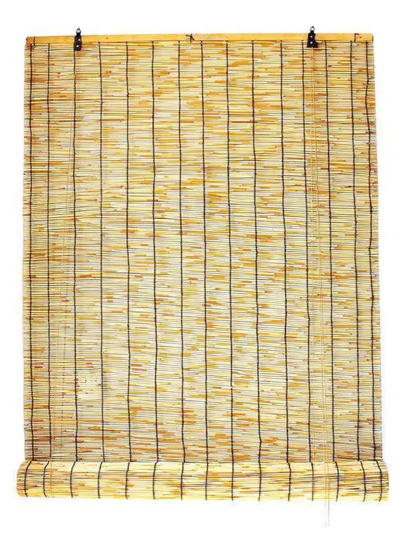HOME TASTE Hometaste Bamboo Roller Blinds Vintage Style Indoor/Outdoor Window Shades With Roller Accessories - Natural Bamboo Window Curtain For Home And Garden Decor (Small)  - Image 5
