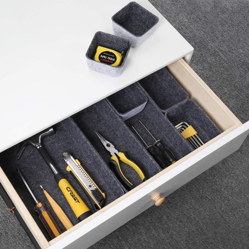 Welaxy Drawer Organizers Bin Trays Dividers Storage Shallow Organizing Box Dorm For Office Supplies Watches Makeup Holder Cozy Room Decor 8 Pack (Hot Pink) - Image 4