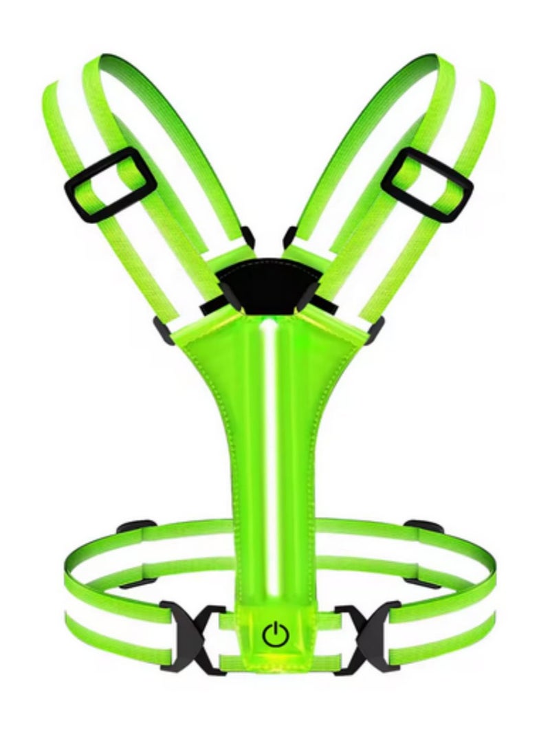 Adjustable LED Reflective Vest Running Gear High Visibility Reflective Bike Vest with Flashing Lights for Cycling Jogging Safety 7 Colors 2 Light Modes Comfortable for Men Women - Image 1