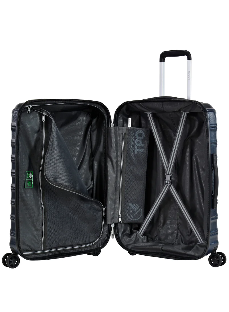 eminent Hard Case Travel Bag Large Luggage Trolley TPO Lightweight Suitcase 4 Quiet Double Spinner Wheels with TSA Lock KK30 Dark Navy