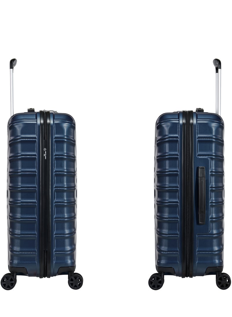 إيمينينت حقيبة سفر صلبة كبيرة بعجلات دوارة مزدوجة هادئة وقفل ، كحلي داكن - Image 3