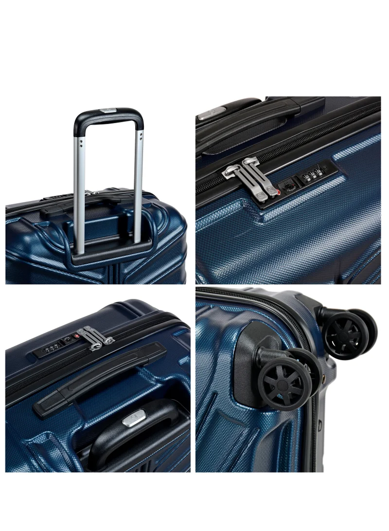 eminent Hard Case Travel Bag Large Luggage Trolley TPO Lightweight Suitcase 4 Quiet Double Spinner Wheels with TSA Lock KK30 Dark Navy
