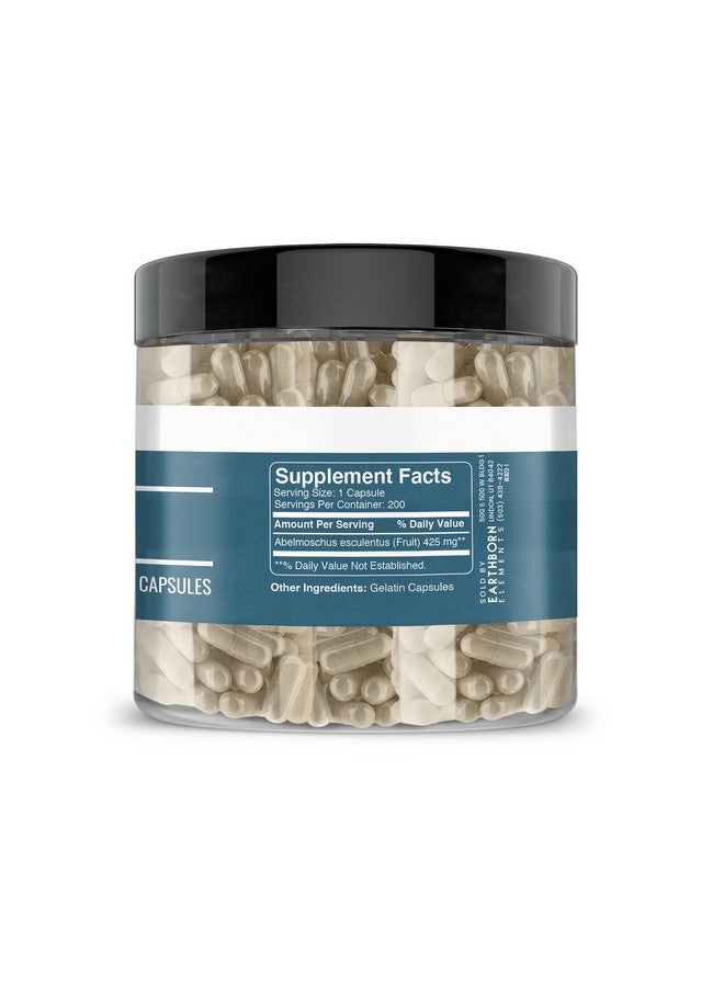 Earthborn Elements Okra Extract 200 Capsules, Pure & Undiluted, No Additives - Image 4