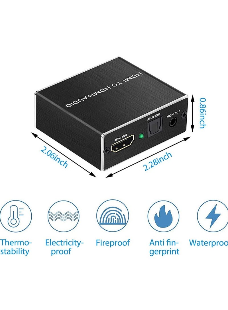 Mini HDMI to HDMI Audio Extractor Splitter – 4K@60Hz HDMI SPDIF & Toslink Converter with 3.5mm Stereo Output - Image 5