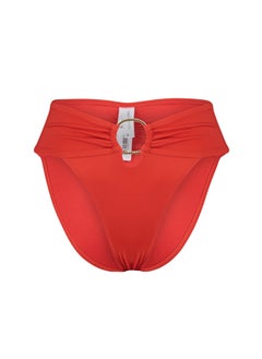 trendyol High Waist High Leg Bikini Bottom with Red Accessories TBESS22BA00001  - Image 3