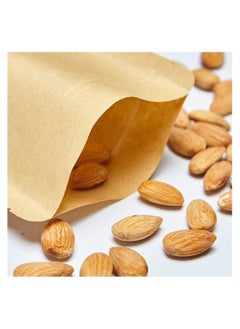 Generic 50 Pcs Self Sealing Sealable Packaging Paper Bags 12*20cm Waterproof Transparent Window Brown Stand Up Zipper Pouches Can Reusable for Food Tea Coffee bags Beans Nuts Seeds Dried Fruits Pouch  - Image 3