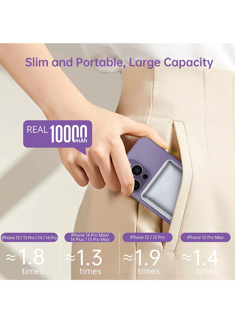 Rock Pow - Wireless Portable Charger 10000mAh Magnetic Fast Charging Power Bank PD 20W Mag-Safe Battery Pack with LED Display and Foldable Stand for iPhone14&13&12/Pro Max/Pro/Mini - Image 1