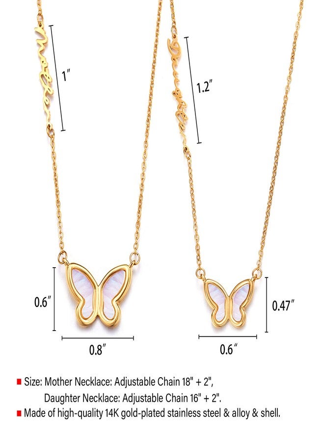 LParkin Butterfly Mother Daughter Necklace Set for 2 - Stainless Steel Matching Jewelry Gifts for Mom & Daughter, Mothers Day, Valentines Day, Birthday (Adjustable Chain, Gift Box) - Image 5