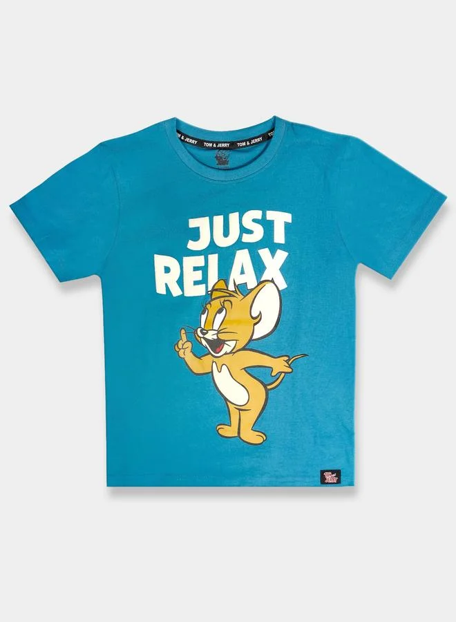 Tom And Jerry Graphic Print Round Neck Fashion T-shirt