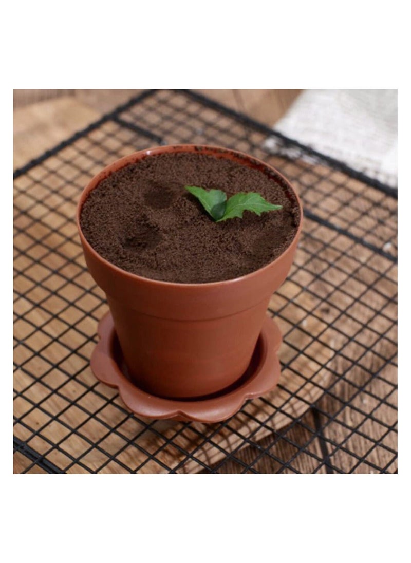Generic 50Pcs Flower Pot Dessert Cups with Lids and Spoon, Creative Cake Cups with Base, Small Appetizer Cups for Yogurt Cupcake Jelly  - Image 4