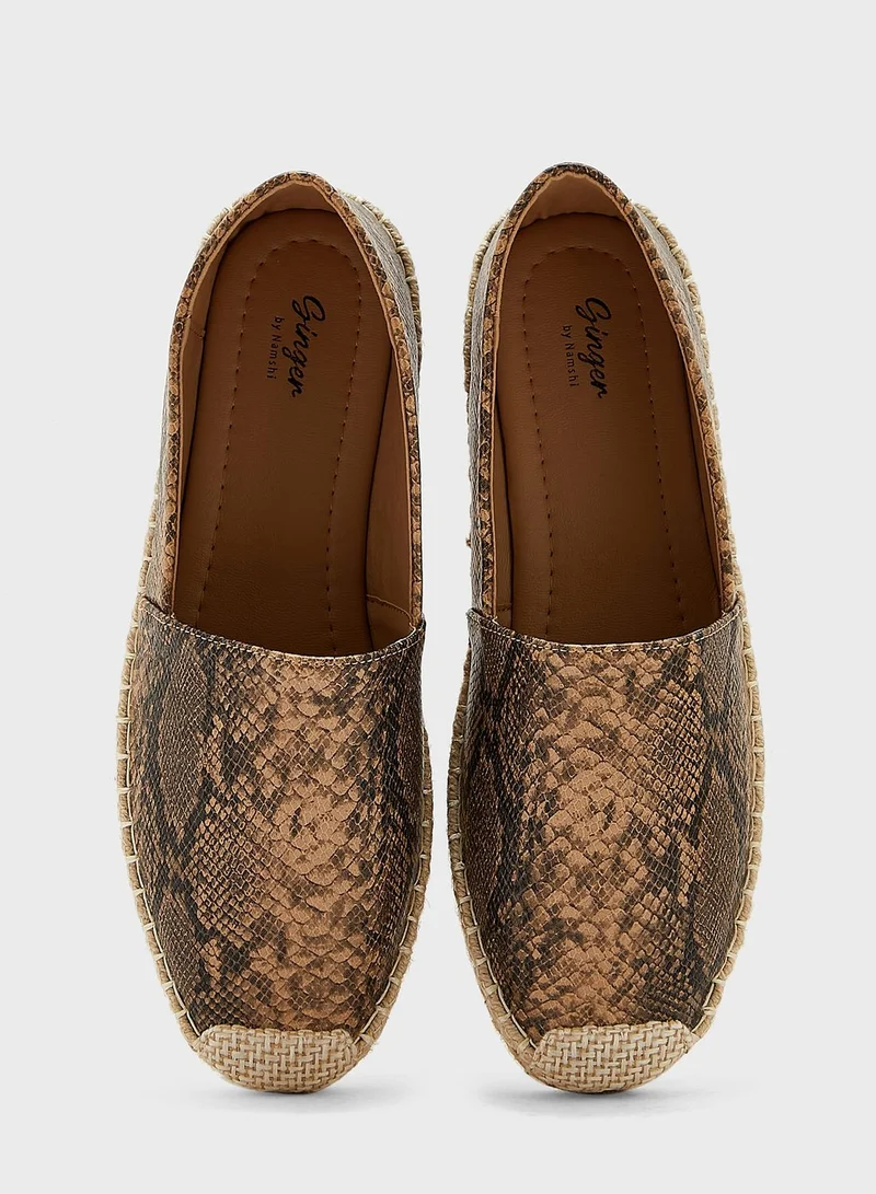 Ginger Snake Effect Espadrile
