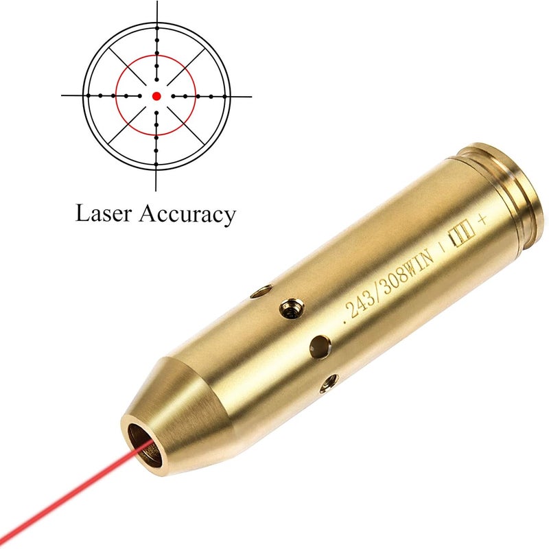 EZshoot Bore Sight 223 5.56mm/243, 308/30-06/25-06/ .270 Red Dot Laser Boresighter with Batteries - Image 4