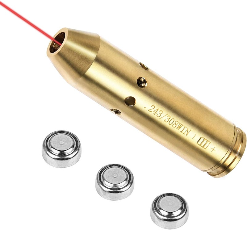 EZshoot Bore Sight 223 5.56mm/243, 308/30-06/25-06/ .270 Red Dot Laser Boresighter with Batteries - Image 1