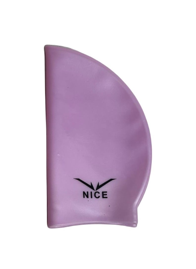 NICE Go Swim Kids Swim Cap by Qshop®️, Durable Silicone Swim Cap for Toddler Boys and Girls, Waterproof Swim Caps, Comfortable Kids Swim Caps with Simple Design for Long and Short Hair, Ponytail  - Image 3