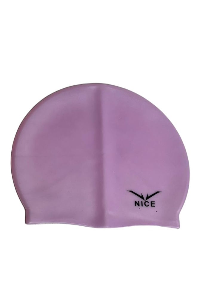 NICE Go Swim Kids Swim Cap by Qshop®️, Durable Silicone Swim Cap for Toddler Boys and Girls, Waterproof Swim Caps, Comfortable Kids Swim Caps with Simple Design for Long and Short Hair, Ponytail  - Image 4