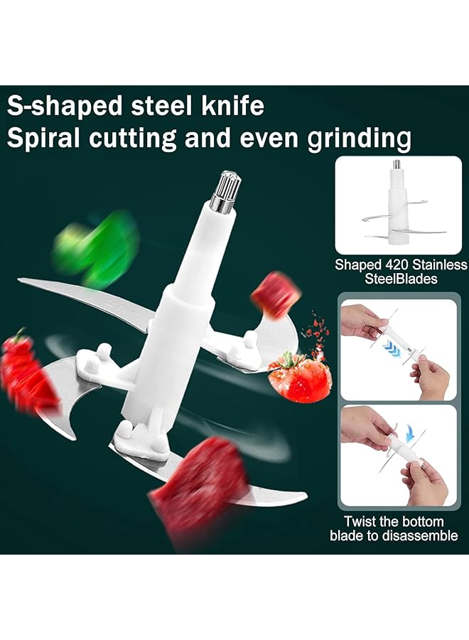 erorex Food Chopper Meat Grinder Electric Meat Grinder 3L With Bi Level Blades With 1 Stainless Steel And Glass Bowls Levels Touch Screen 300W Food Processor Chopping Meat Vegetables Fruits And Nuts  - Image 3