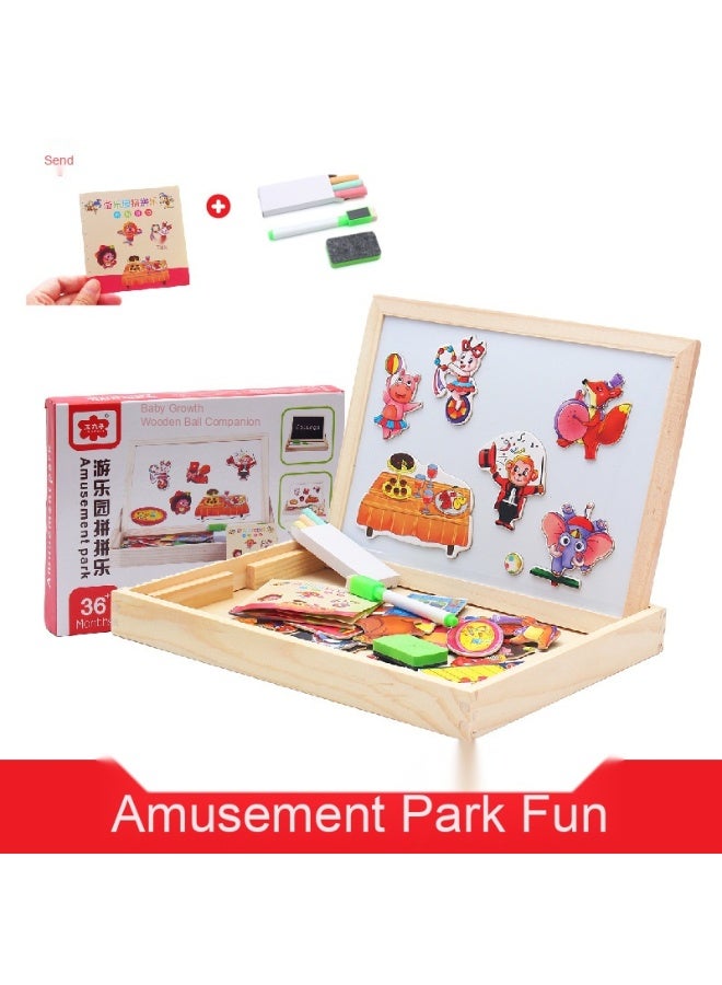 لوحة جدارية مزدوجة الجوانب للأطفال مع مغناطيسات متداخلة تباع بكثرة