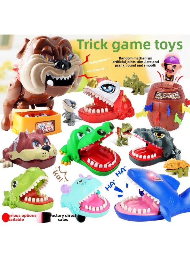 One Piece Crocodile Finger Biting Toy Shark Tooth Extraction Parent-Child Game Evil Dog Biting Toy Tricky Props-color:[english Color Box] Pirate Bucket-medium Size (with Turntable) 198g - Image 3