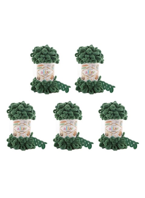 5 Pcs Alize Puffy 532 Micropolyester Hand Knitting Yarn For Blanket