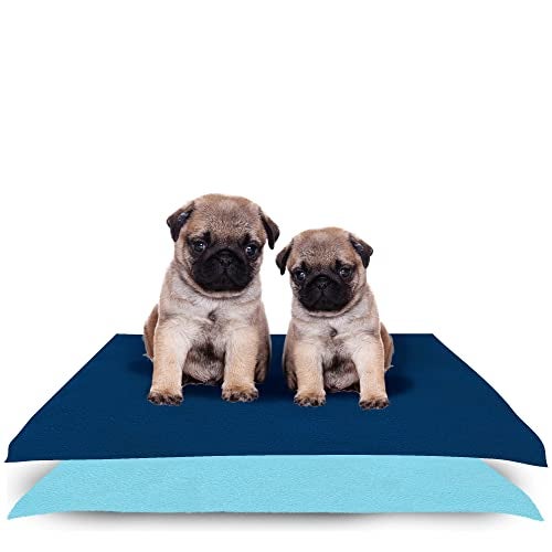 Amorite Reusable Pee Mat for Dogs 100 X 70 Dark Sea Blue + Sea Blue Pack of 2 (Medium) | Waterproof Dog Urine Mat | Indoor Dog Potty Pad | Non-Slip Pee Mat for Dogs and Puppies - Image 1